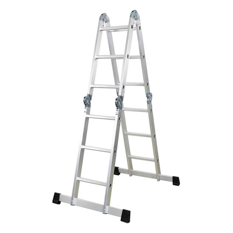 PROREGAL Sprossen-Mehrzweckleiter MULTISTEP mit Gerüstplattform Aluminium 4x3 Sprossen bis zu 3,6 m Höhe Traglast 150kg von PROREGAL