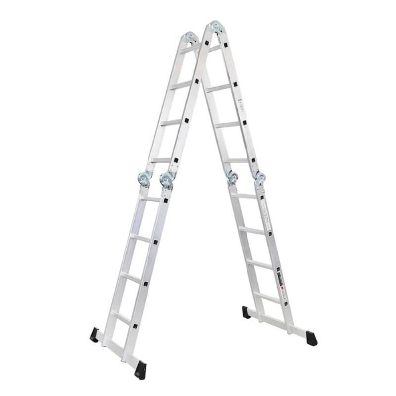 PROREGAL Sprossen-Mehrzweckleiter MULTISTEP mit Gerüstplattform Aluminium 4x4 Sprossen bis zu 4,6 m Höhe Traglast 150kg von PROREGAL