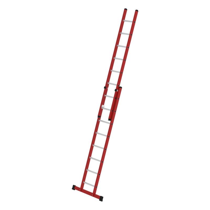 PROREGAL Sprossen-Schiebeleiter 2-Teilig GFK & Alu mit Standard-Traverse 2 x 8 Sprossen von PROREGAL