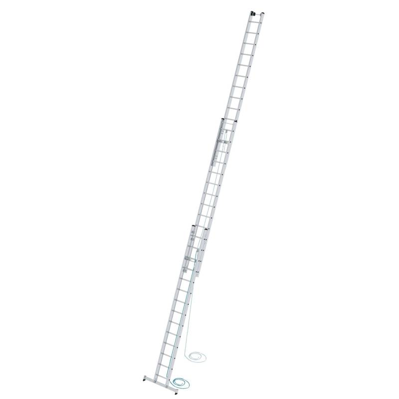 PROREGAL Sprossen-Seilzugleiter 3-Teilig mit Traverse 3 x 14 Sprossen von PROREGAL
