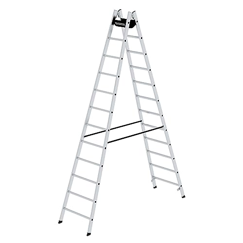 PROREGAL Sprossen-Stehleiter | 2x12 Sprossen | Leiter, Teleskopleiter, Trittleiter, Bockleiter, Sprossen-Doppelleiter von PROREGAL