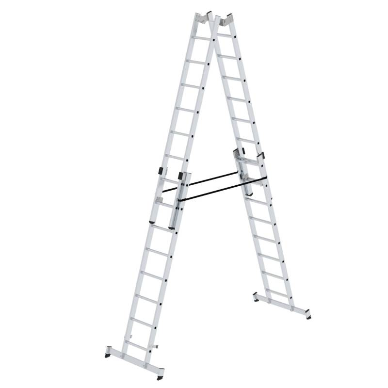 PROREGAL Sprossen-Stehleiter 4-Teilig mit Traverse 4 x 8 Sprossen von PROREGAL