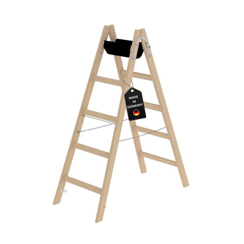 PROREGAL Sprossen-Stehleiter Holz 2 x 5 Sprossen von PROREGAL