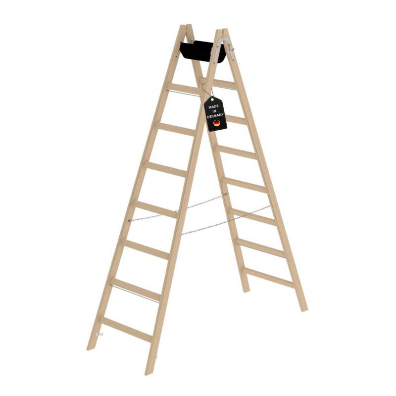PROREGAL Sprossen-Stehleiter Holz 2 x 8 Sprossen von PROREGAL