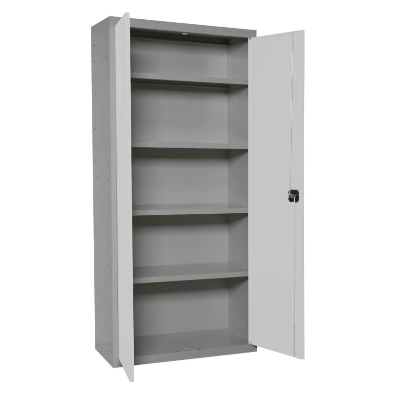 PROREGAL Stahlschrank AMEGO HxBxT 180 x 80 x 40 cm 4x Fachboden Weiß-Grau Metallschrank Flügeltürenschrank PROREGAL Stahlschrank AMEGO HxBxT 180 x 80 x 40 cm 4x Fachboden Weiß-Grau Metallschrank Flügeltürenschrank von PROREGAL