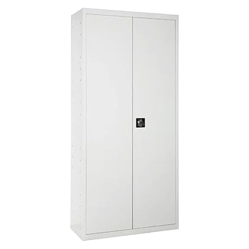 PROREGAL Stahlschrank AMEGO | HxBxT 180x80x40cm | 4X Fachboden | Weiß-Weiß | Metallschrank Flügeltürenschrank von PROREGAL