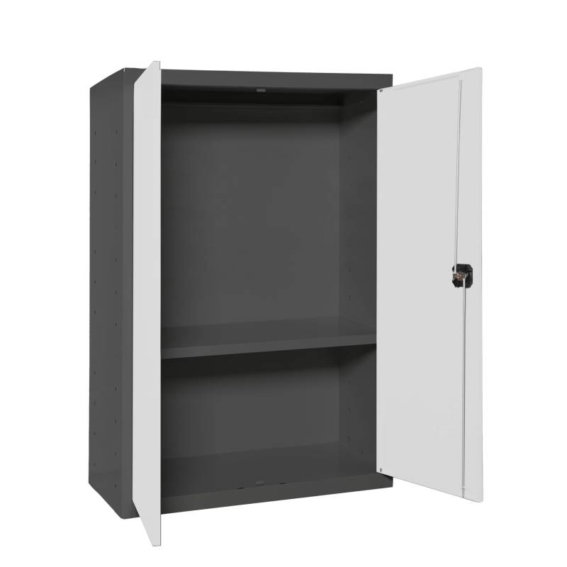 PROREGAL Stahlschrank AMEGO HxBxT 90 x 80 x 40 cm 1x Fachboden Weiß-Anthrazit Metallschrank Flügeltürenschrank PROREGAL Stahlschrank AMEGO HxBxT 90 x 80 x 40 cm 1x Fachboden Weiß-Anthrazit Metallschrank Flügeltürenschrank von PROREGAL