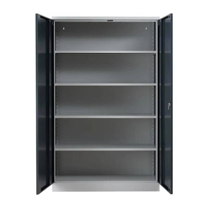 PROREGAL Stahlschrank Bee 4 Fachböden HxBxT 195 x 120 x 60 cm Verzinktes & Verstärktes Fachbodenmaterial Grau & Anthrazit von PROREGAL