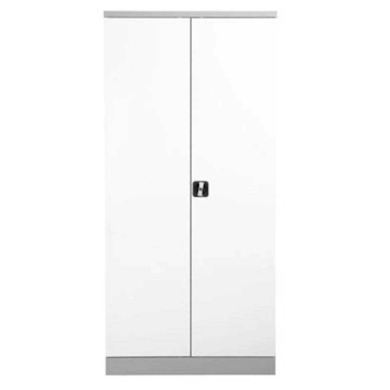 PROREGAL Stahlschrank Bee 4 Fachböden HxBxT 195 x 92 x 50 cm Pulverbeschichtetes & Verstärktes Fachbodenmaterial Grau & Weiß von PROREGAL
