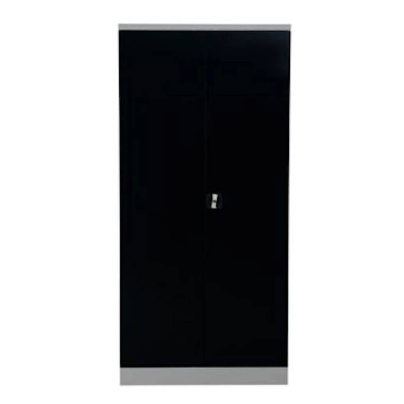 PROREGAL Stahlschrank Bee 4 Fachböden HxBxT 195 x 92 x 60 cm Pulverbeschichtetes & Verstärktes Fachbodenmaterial Grau & Schwarz von PROREGAL