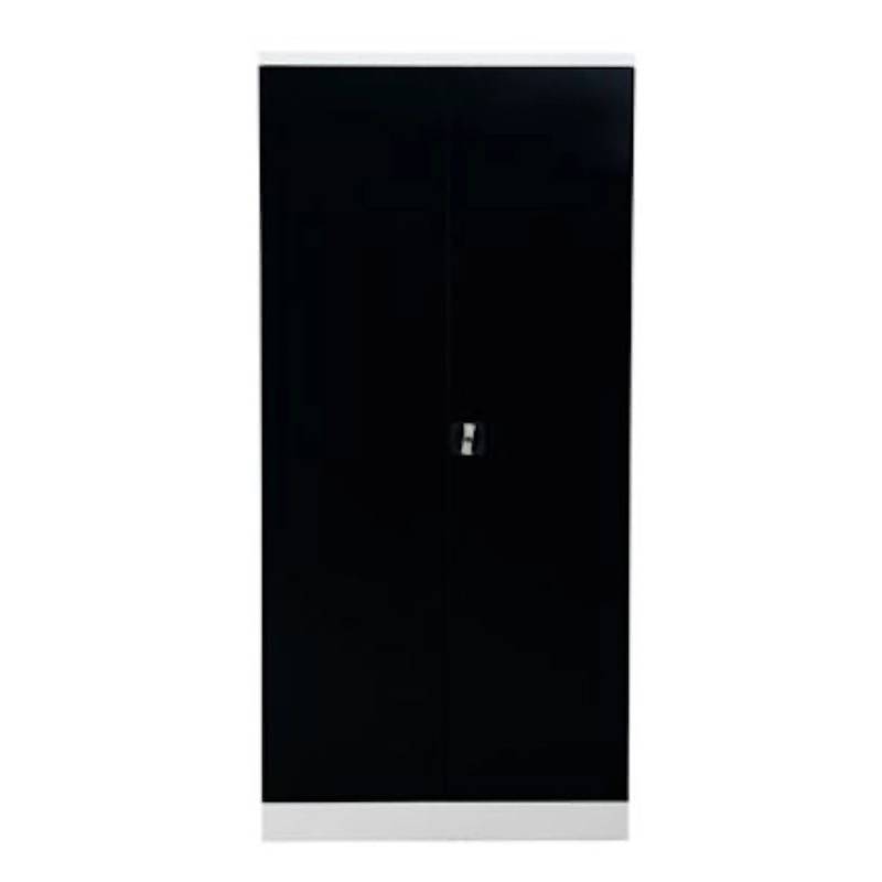 PROREGAL Stahlschrank Bee 4 Fachböden HxBxT 195 x 92 x 60 cm Pulverbeschichtetes & Verstärktes Fachbodenmaterial Weiß & Schwarz von PROREGAL