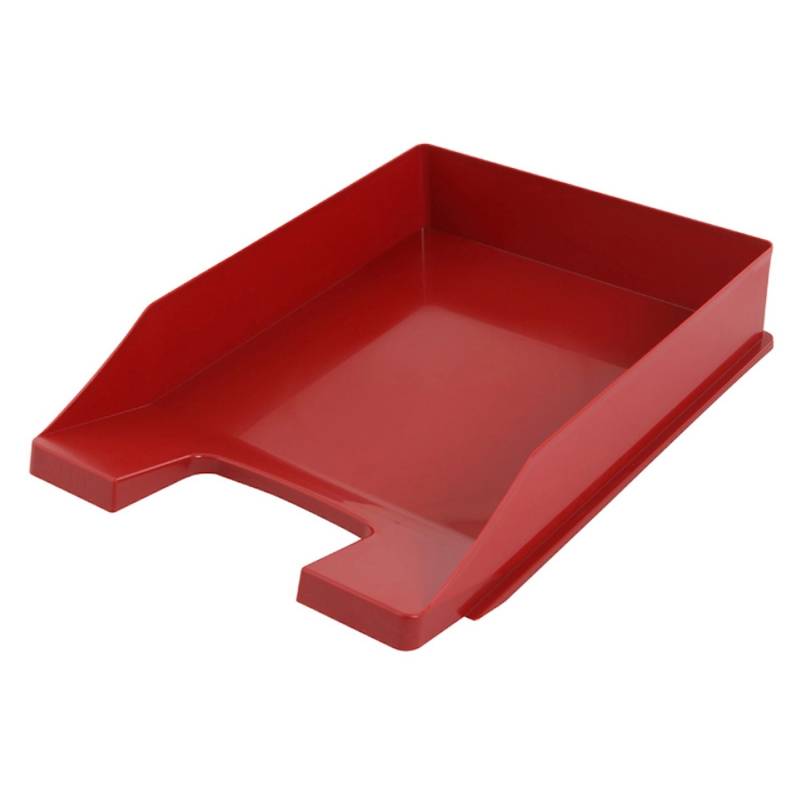 PROREGAL Stapelbare Briefablage Aus Kunststoff HxBxT 6,5 x 25,5 x 34,8 cm Bis DIN A4-Format 10 Stück Rot von PROREGAL