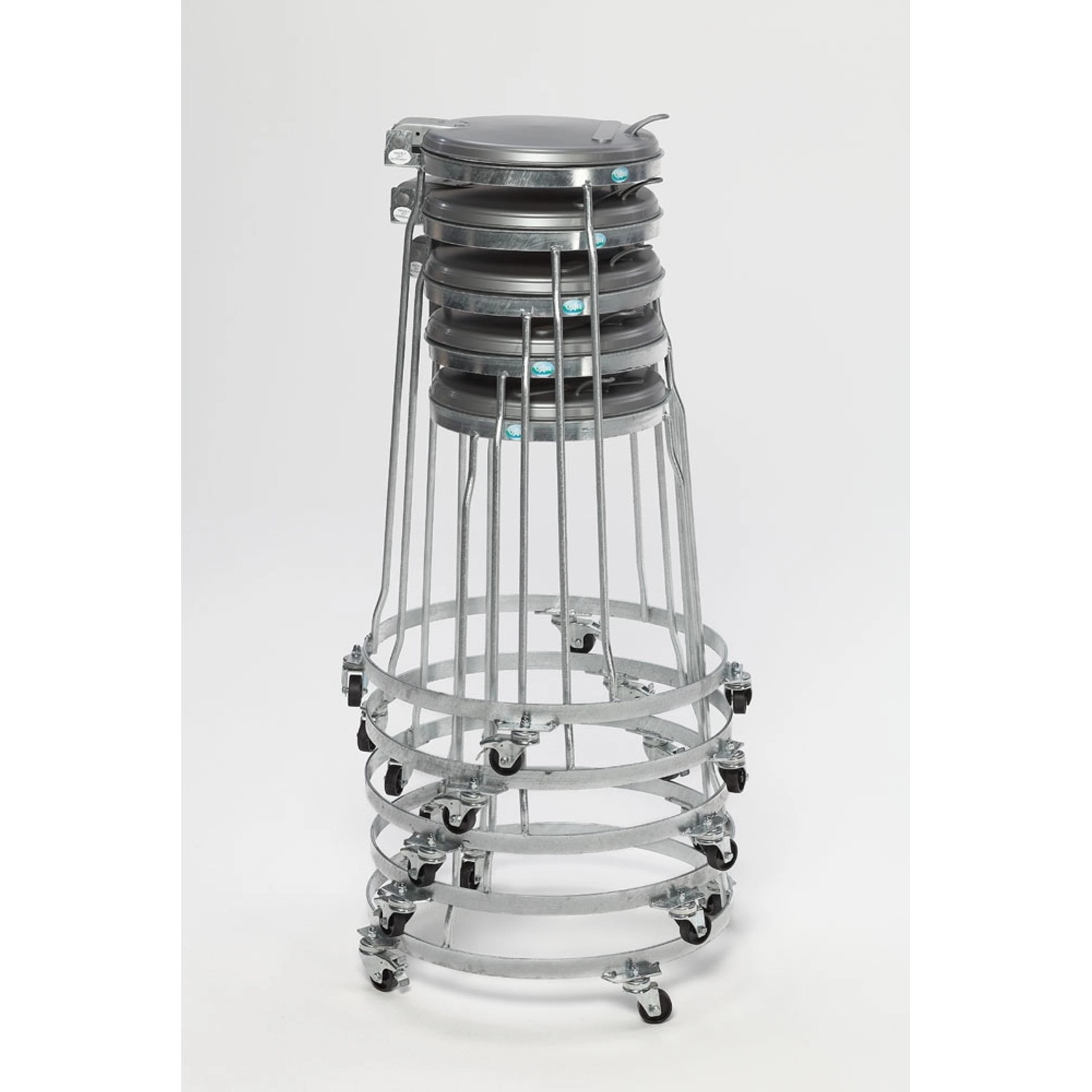 PROREGAL Stapelbarer Abfallsammler Mit Kunststoff Deckel Fahrbar Mit Rollen 120 Liter HxBxT 98 x 64 x 64 cm Stahl Feuerverzinkt PROREGAL Stapelbarer Abfallsammler Mit Kunststoff Deckel Fahrbar Mit Rollen 120 Liter HxBxT 98 x 64 x 64 cm Stahl Feuerverzinkt von PROREGAL