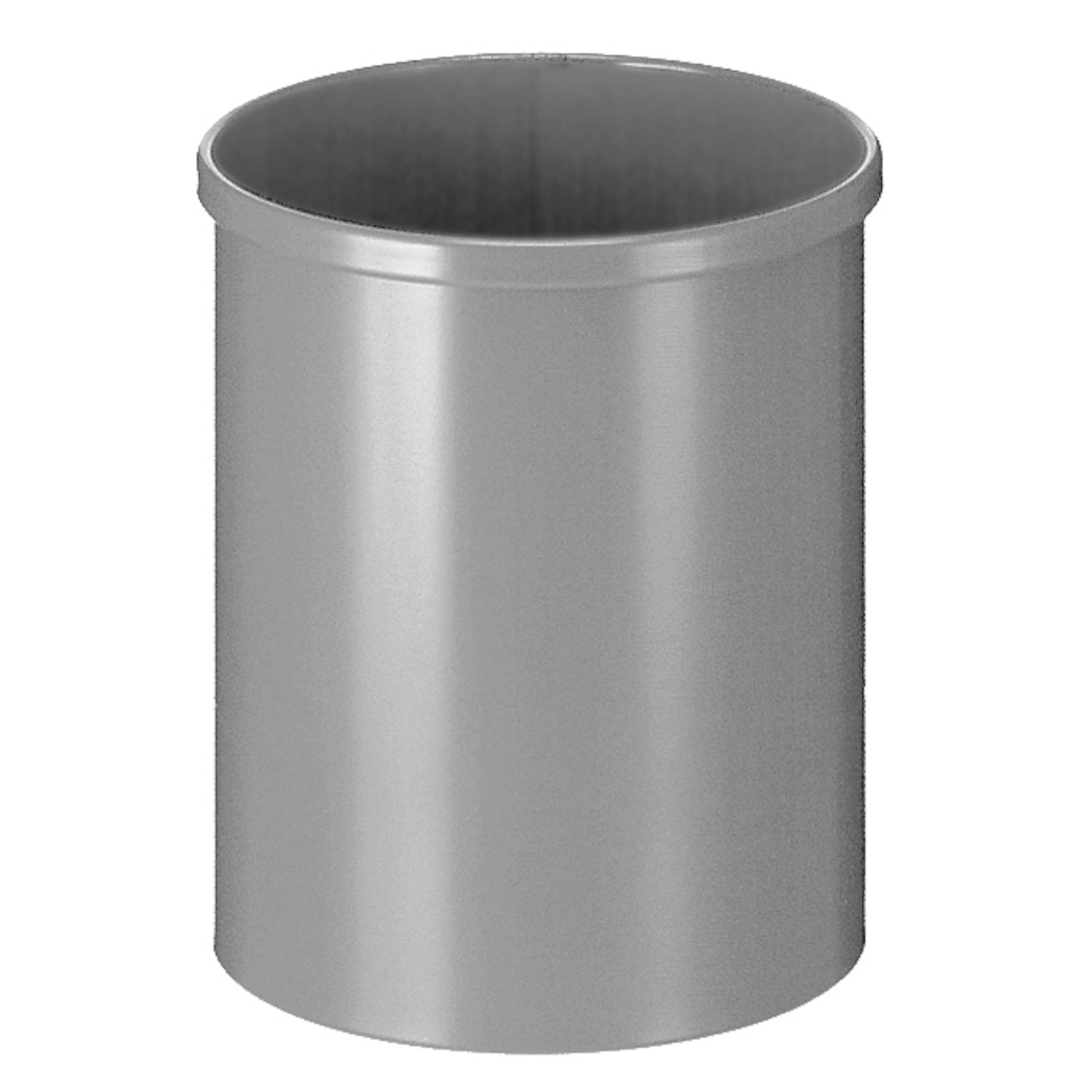 PROREGAL Stillvoller Runder Metall Papierkorb 15 Liter HxØ 30,5 x 25,5 cm AlumInium von PROREGAL