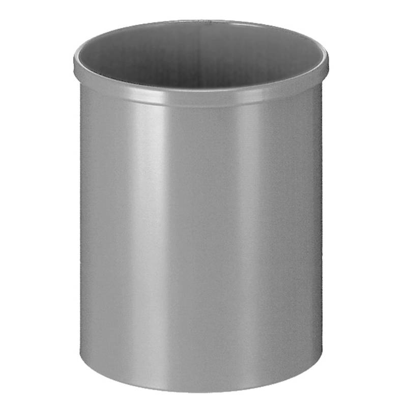 PROREGAL Stillvoller Runder Metall Papierkorb 15 Liter HxØ 30,5 x 25,5 cm AlumInium von PROREGAL