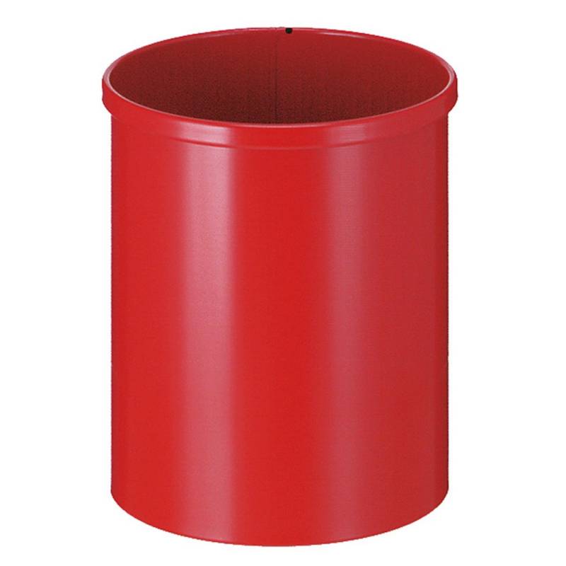 PROREGAL Stillvoller Runder Metall Papierkorb 15 Liter HxØ 30,5 x 25,5 cm Rot von PROREGAL