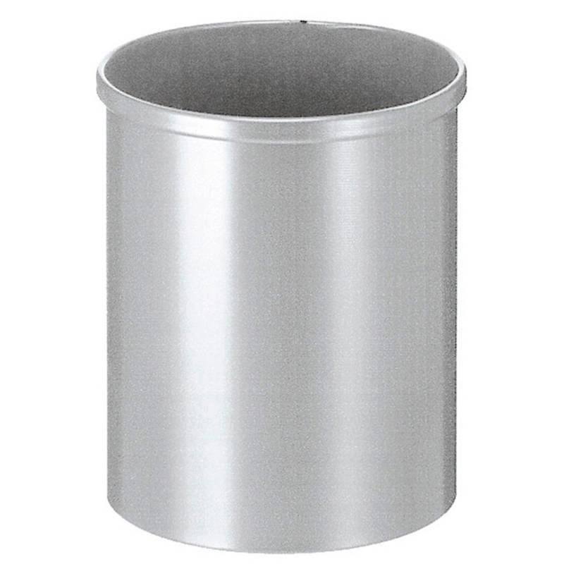 PROREGAL Stillvoller Runder Metall Papierkorb 15 Liter HxØ 30,5 x 25,5 cm Silber von PROREGAL