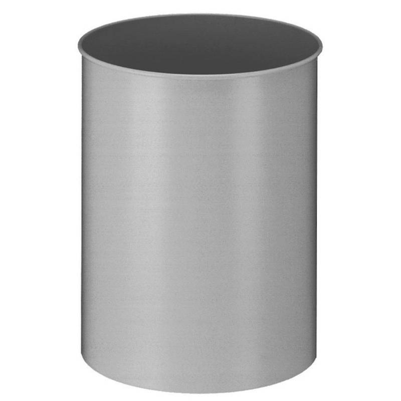 PROREGAL Stillvoller Runder Metall Papierkorb 30 Liter HxØ 47 x 33,5 cm AlumInium von PROREGAL