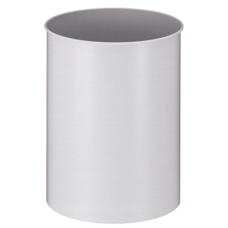 PROREGAL Stillvoller Runder Metall Papierkorb 30 Liter HxØ 47 x 33,5 cm Grau von PROREGAL