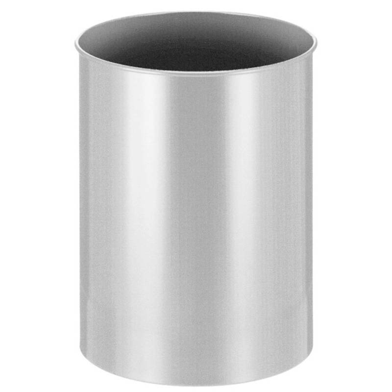 PROREGAL Stillvoller Runder Metall Papierkorb 30 Liter HxØ 47 x 33,5 cm Silber von PROREGAL