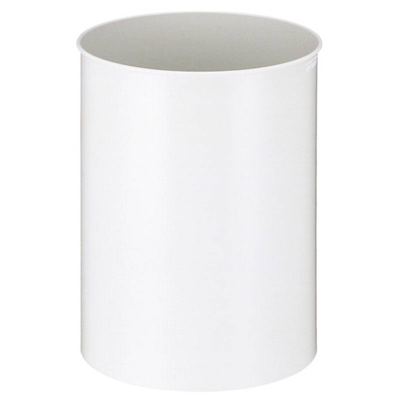PROREGAL Stillvoller Runder Metall Papierkorb 30 Liter HxØ 47 x 33,5 cm Weiß von PROREGAL