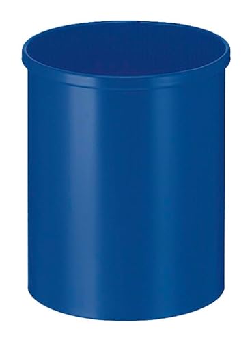 PROREGAL Stillvoller runder Metall Papierkorb | 15 Liter, HxØ 30,5x25,5cm | Blau von PROREGAL