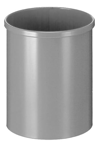 PROREGAL Stillvoller runder Metall Papierkorb | 15 Liter, HxØ 30,5x25,5cm | Aluminium von PROREGAL