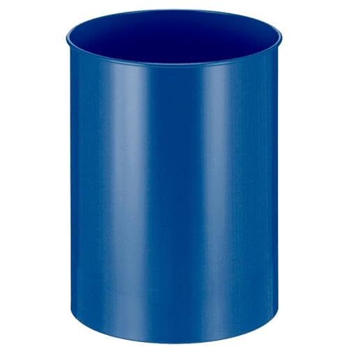 PROREGAL Stillvoller runder Metall Papierkorb | 30 Liter, HxØ 47x33,5cm | Blau von PROREGAL