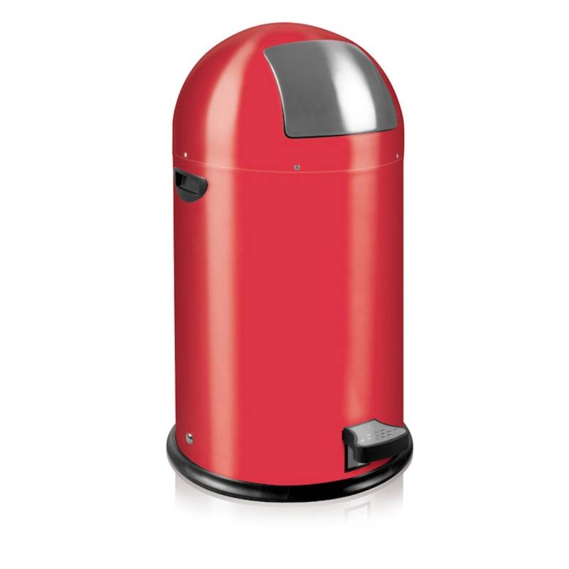 PROREGAL Stilvoller Eleganter Abfalleimer Mit Starkem Fußpedal und Verzinktem Inneneimer 33 Liter HxBxT 70 x 38 x 37,5 cm Rot von PROREGAL