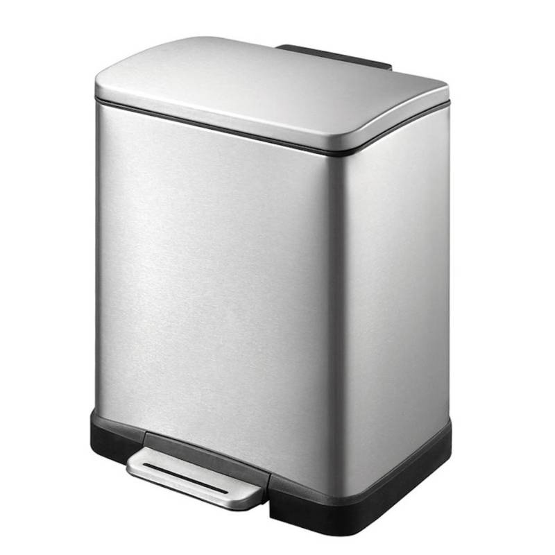 PROREGAL Stilvoller Rechteckiger Treteimer Mit Extra Breitem Pedal 12 Liter HxBxT 36 x 29,6 x 26,4 cm Edelstahl von PROREGAL