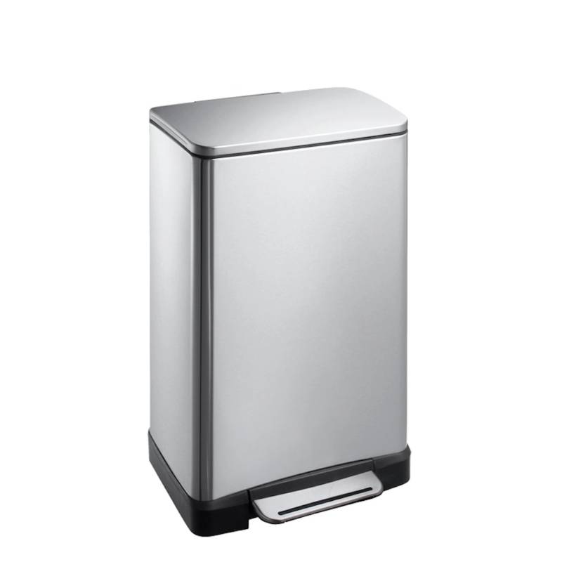 PROREGAL Stilvoller Rechteckiger Treteimer Mit Extra Breitem Pedal 30 Liter HxBxT 62,5 x 63 x 32 cm Edelstahl & Silber von PROREGAL