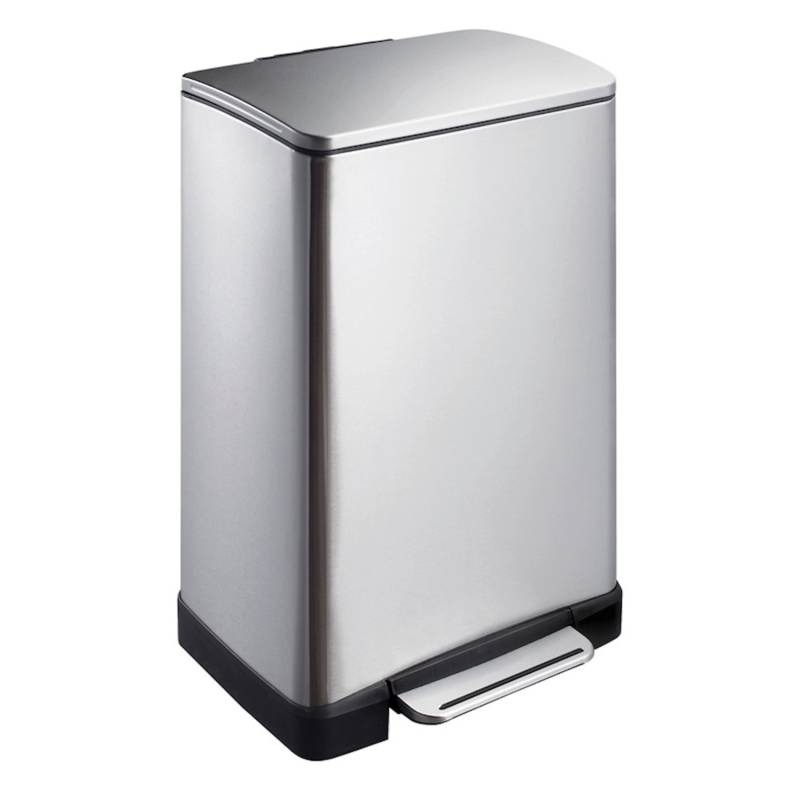 PROREGAL Stilvoller Rechteckiger Treteimer Mit Extra Breitem Pedal 40 Liter HxBxT 65 x 40,3 x 34,5 cm Edelstahl & Silber von PROREGAL