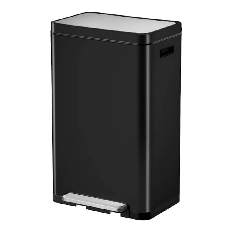 PROREGAL Stilvoller Rechteckiger Treteimer Mit Extra Breitem Pedal & Gedämpften Stay Open Deckel HxBxT 63,7 x 36,2 x 29,7 cm 30 Liter Schwarz von PROREGAL