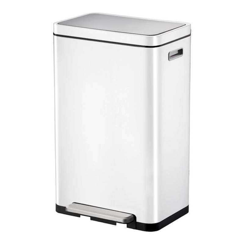 PROREGAL Stilvoller Rechteckiger Treteimer Mit Extra Breitem Pedal & Gedämpften Stay Open Deckel HxBxT 63,7 x 36,2 x 29,7 cm 30 Liter Weiß von PROREGAL