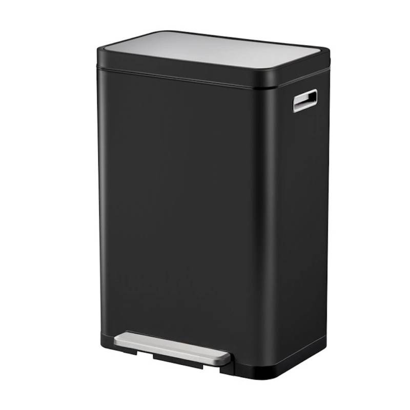 PROREGAL Stilvoller Rechteckiger Treteimer Mit Extra Breitem Pedal & Gedämpften Stay Open Deckel HxBxT 65,2 x 43,3 x 33,4 cm 20 & 20 Liter Schwarz von PROREGAL