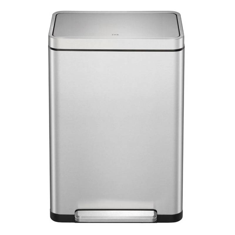 PROREGAL Stilvoller Rechteckiger Treteimer Mit Extra Breitem Pedal & Gedämpften Stay Open Deckel HxBxT 65,2 x 43,3 x 33,4 cm 20 & 20 Liter Silber von PROREGAL