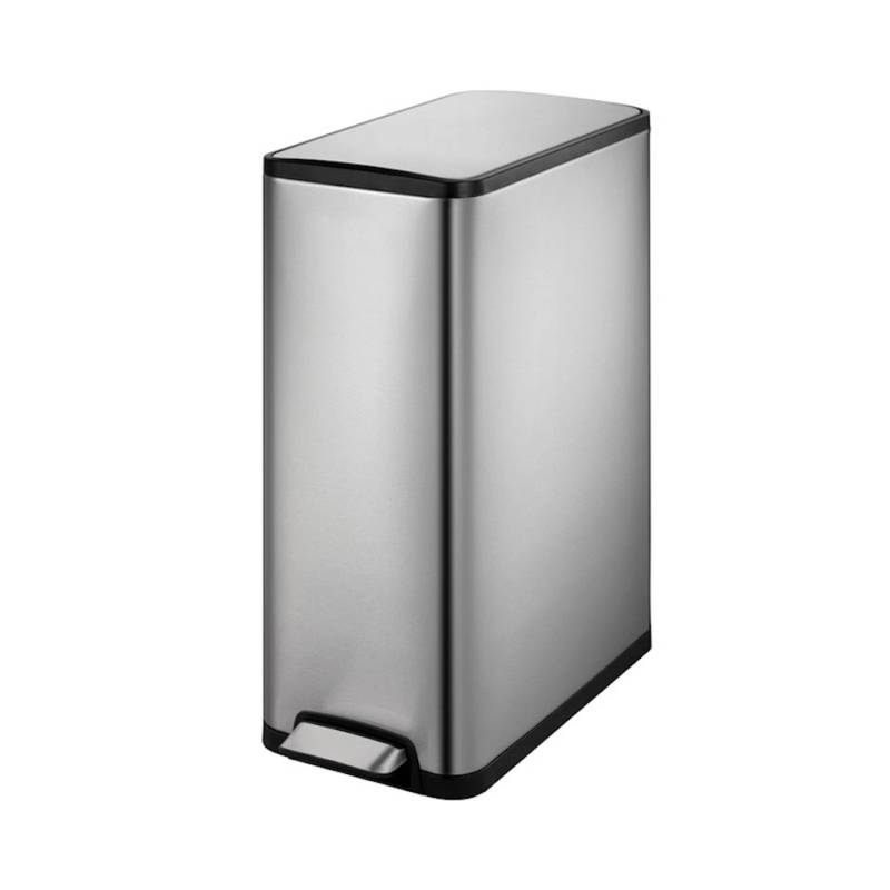 PROREGAL Stilvoller Treteimer Aus Mattem Edelstahl 40 Liter HxBxT 66,1 x 27,6 x 53,3 cm 2 Inneneimer Silber von PROREGAL
