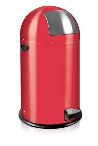 PROREGAL Stilvoller eleganter Abfalleimer mit starkem Fußpedal und verzinktem Inneneimer | 33 Liter, HxBxT 70x38x37,5cm | Rot von PROREGAL