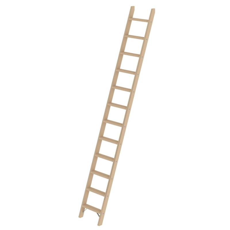 PROREGAL Stufen-Anlegeleiter Holz Ohne Traverse 12 Stufen von PROREGAL