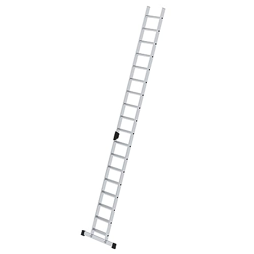 PROREGAL Stufen-Anlegeleiter mit Standard-Traverse | 18 Stufen | Leiter, Teleskopleiter, Trittleiter, Bockleiter, Sprossen-Doppelleiter von PROREGAL