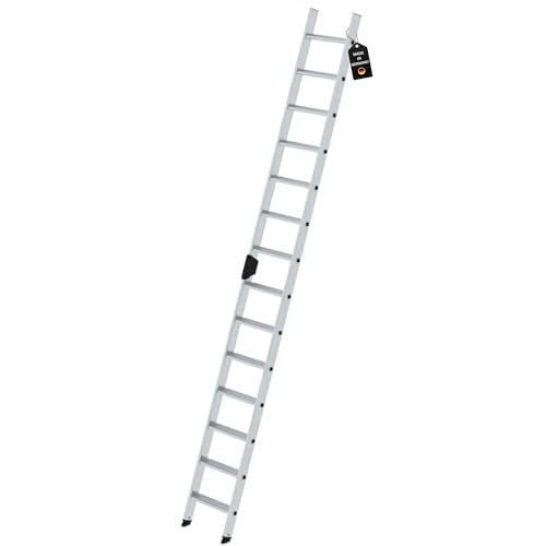 PROREGAL Stufen-Anlegeleiter ohne Traverse | 14 Stufen | Leiter, Teleskopleiter, Trittleiter, Bockleiter, Sprossen-Doppelleiter von PROREGAL