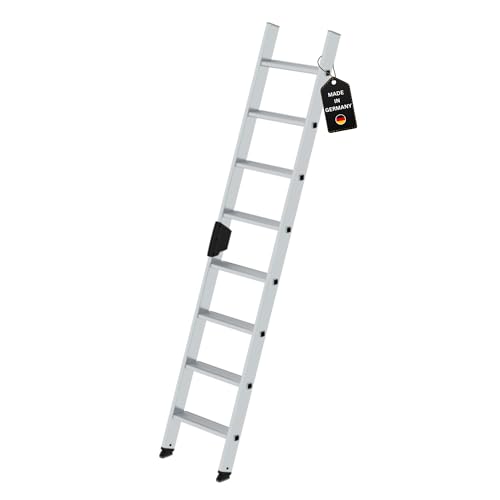 PROREGAL Stufen-Anlegeleiter ohne Traverse | 8 Stufen | Leiter, Teleskopleiter, Trittleiter, Bockleiter, Sprossen-Doppelleiter von PROREGAL