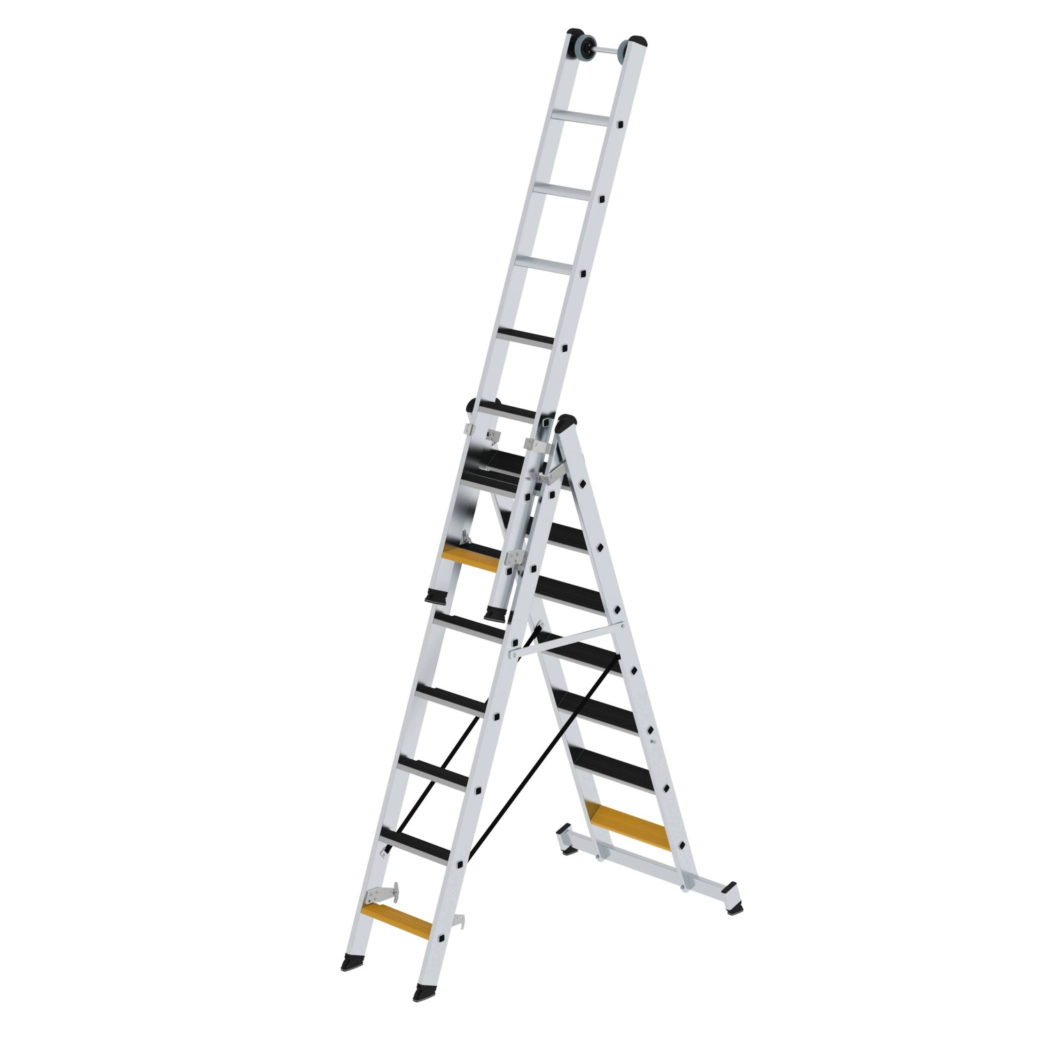 PROREGAL Stufen-Mehrzweckleiter 3-Teilig mit Traverse und Clip-Step R13 3 x 7 Stufen PROREGAL Stufen-Mehrzweckleiter 3-Teilig mit Traverse und Clip-Step R13 3 x 7 Stufen von PROREGAL