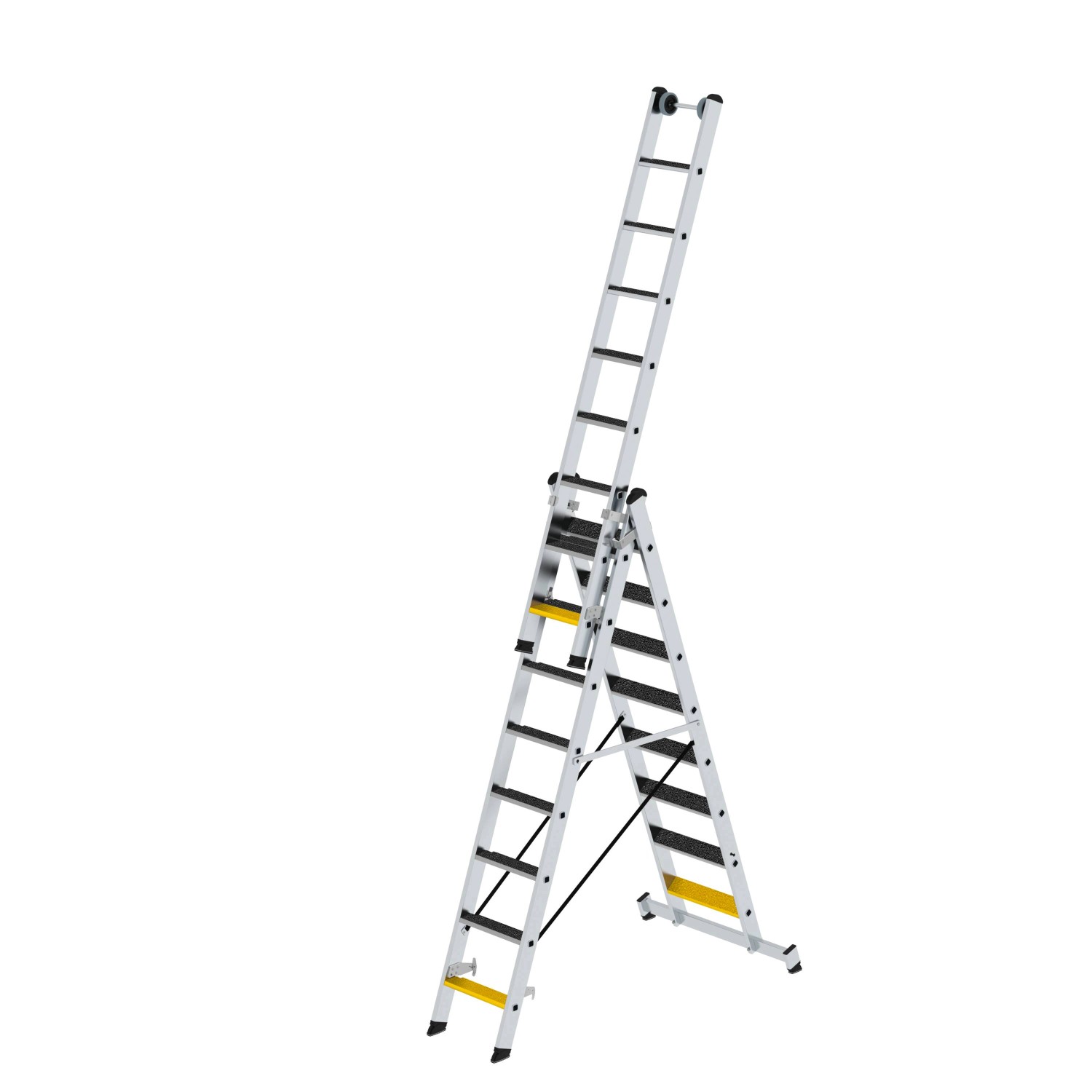 PROREGAL Stufen-Mehrzweckleiter 3-Teilig mit Traverse und Clip-Step R13 3 x 8 Stufen PROREGAL Stufen-Mehrzweckleiter 3-Teilig mit Traverse und Clip-Step R13 3 x 8 Stufen von PROREGAL