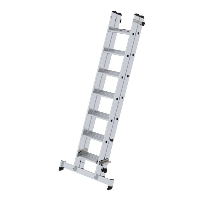 PROREGAL Stufen-Schiebeleiter 2-Teilig mit Traverse 2 x 7 Stufen von PROREGAL