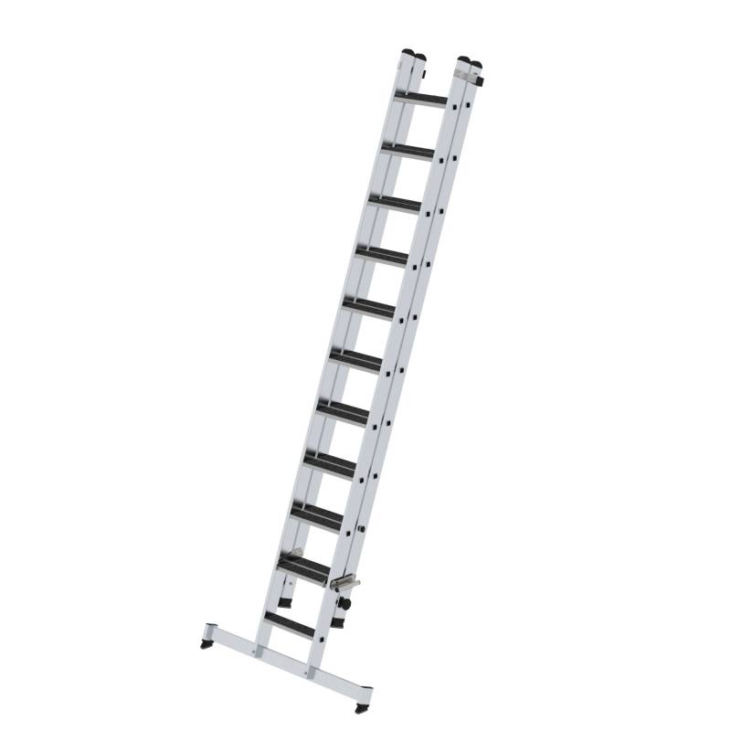 PROREGAL Stufen-Schiebeleiter 2-Teilig mit Traverse und Clip-Step R13 1 x 11 & 1 x 10 Stufen von PROREGAL
