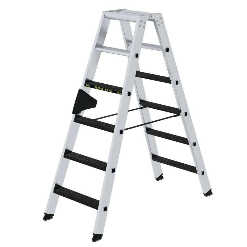 PROREGAL Stufen-Stehleiter 250 kg Beidseitig Begehbar mit Clip-Step R13 2 x 6 Stufen von PROREGAL