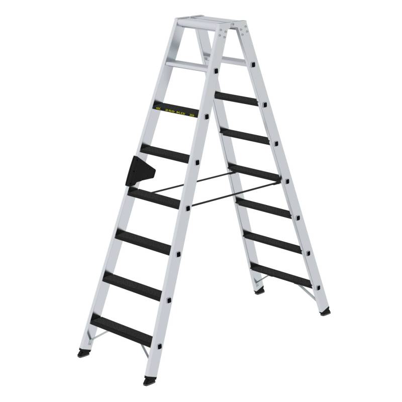PROREGAL Stufen-Stehleiter 250 kg Beidseitig Begehbar mit Clip-Step R13 2 x 8 Stufen von PROREGAL