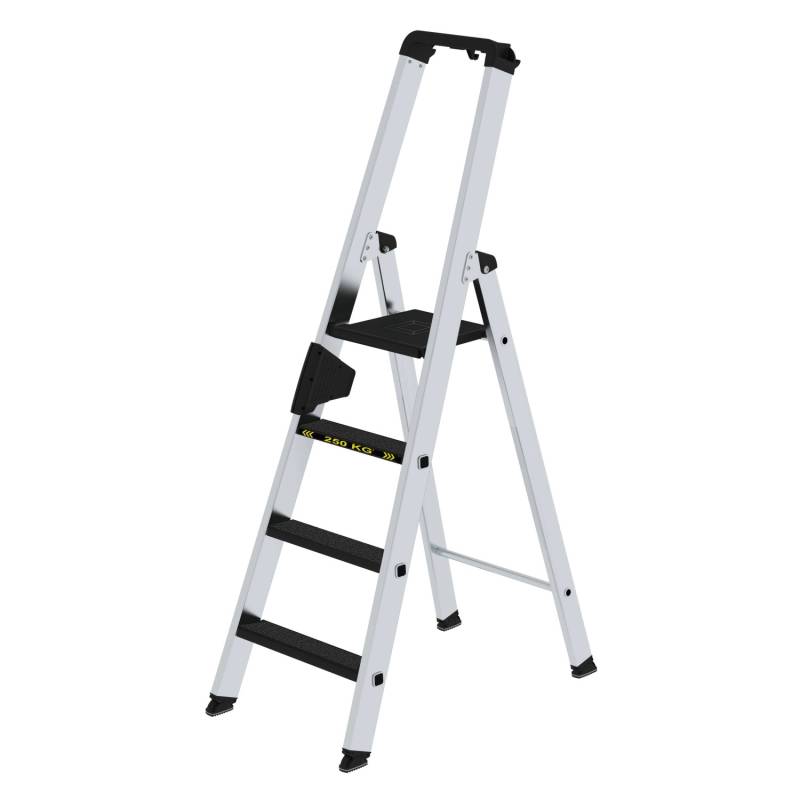 PROREGAL Stufen-Stehleiter 250 kg Einseitig Begehbar mit Clip-Step R13 4 Stufen von PROREGAL