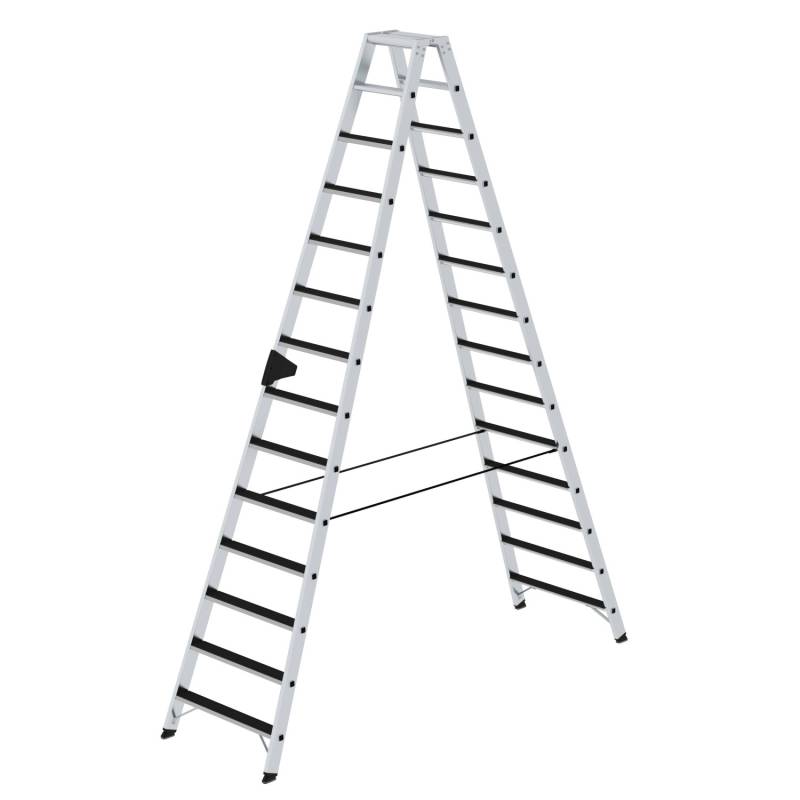 PROREGAL Stufen-Stehleiter Beidseitig Begehbar mit Clip-Step 2 x 14 Stufen von PROREGAL